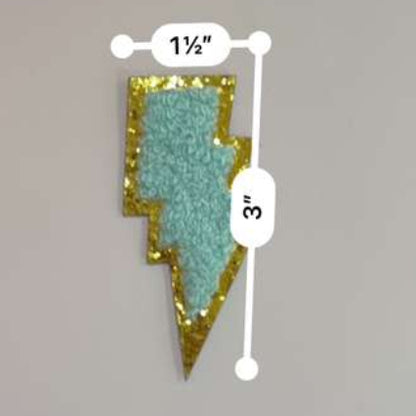Frost Blue Teddy Lightning Bolt Patch