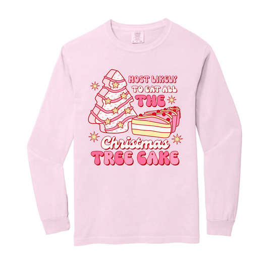 Christmas Tree Cake Pink Comfort Colors® Longsleeve
