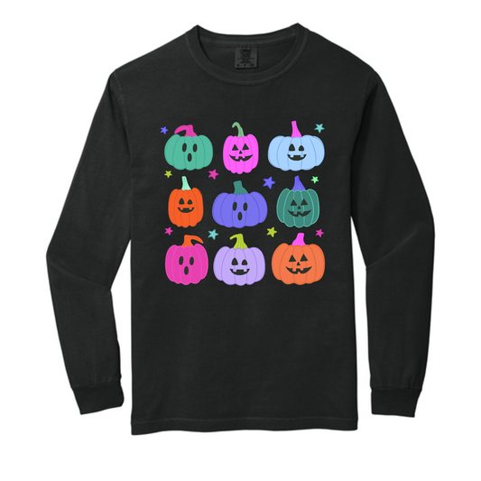 9 Pumpkins Black Comfort Colors® Longsleeve