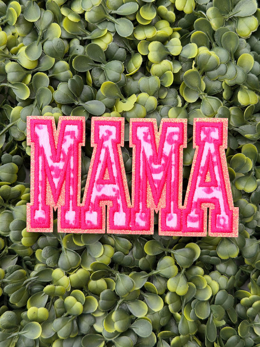 Pink Cowprint Mama Patch