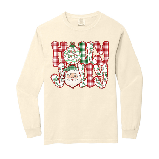 Holly Jolly Creme Comfort Colors® Longsleeve