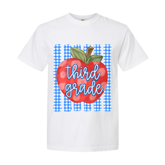 Third Grade apple Comfort Colors tee