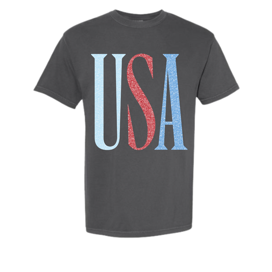 Glitter USA Patriotic Graphic Tee