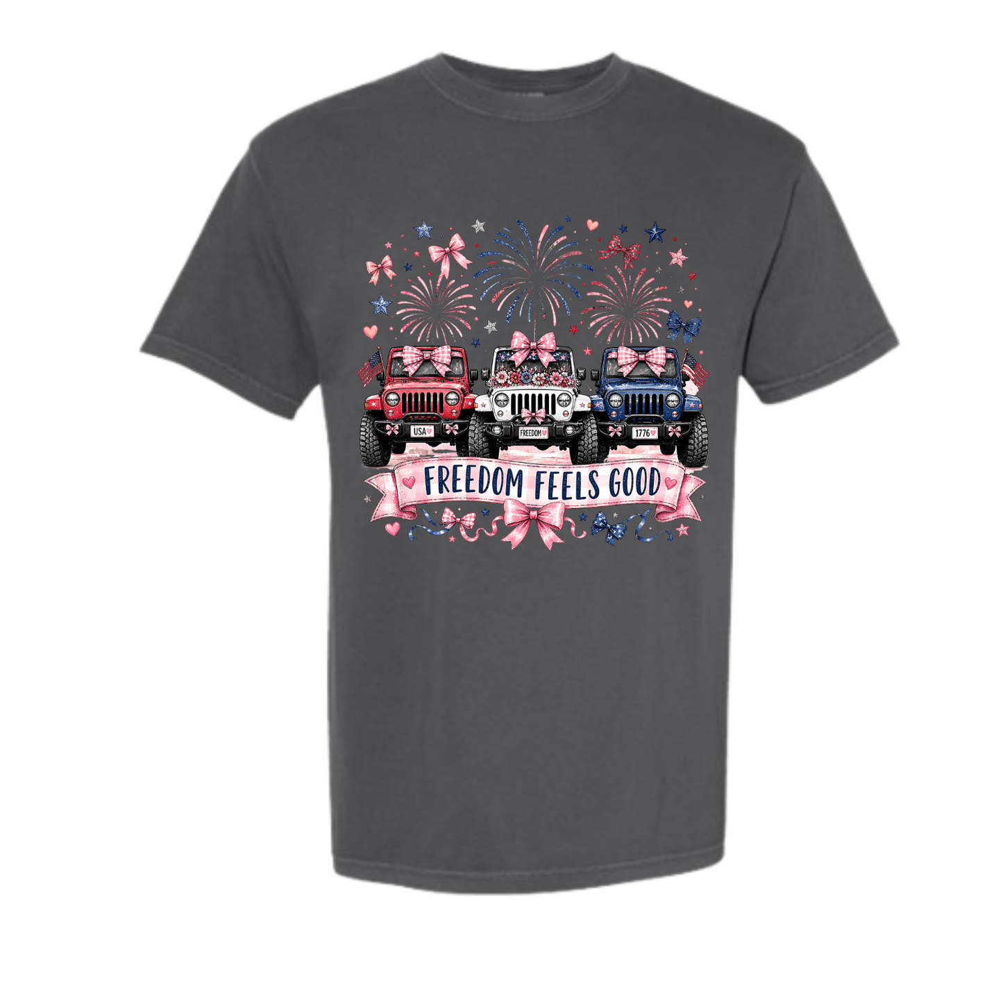 Freedom Feels Good Jeep Patriotic Tee