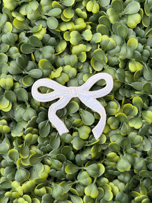 Ivory Coquette Bow Patch