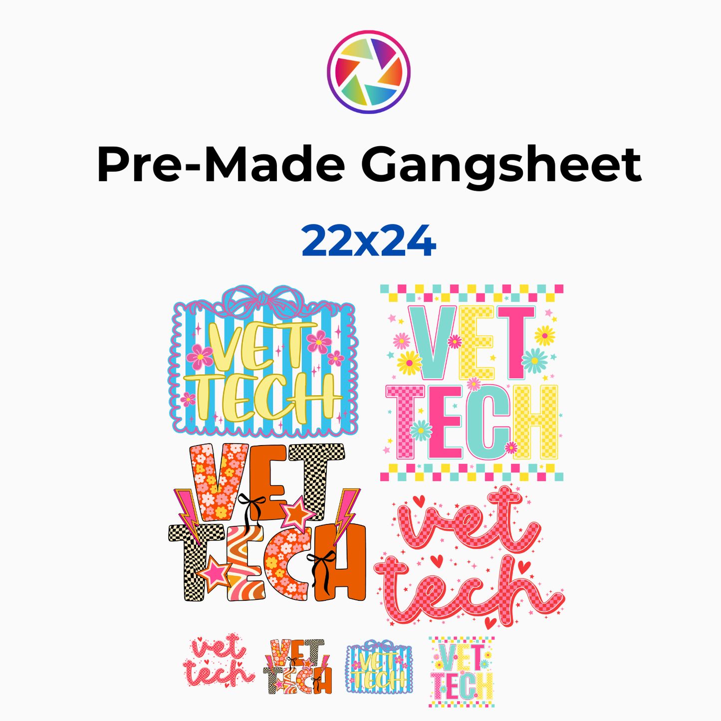 Vet Tech Gangsheet 22x24