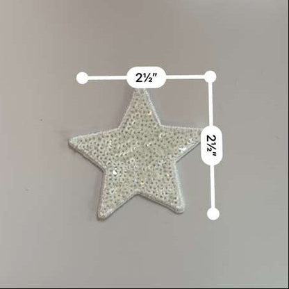 White Sequin Star Patch
