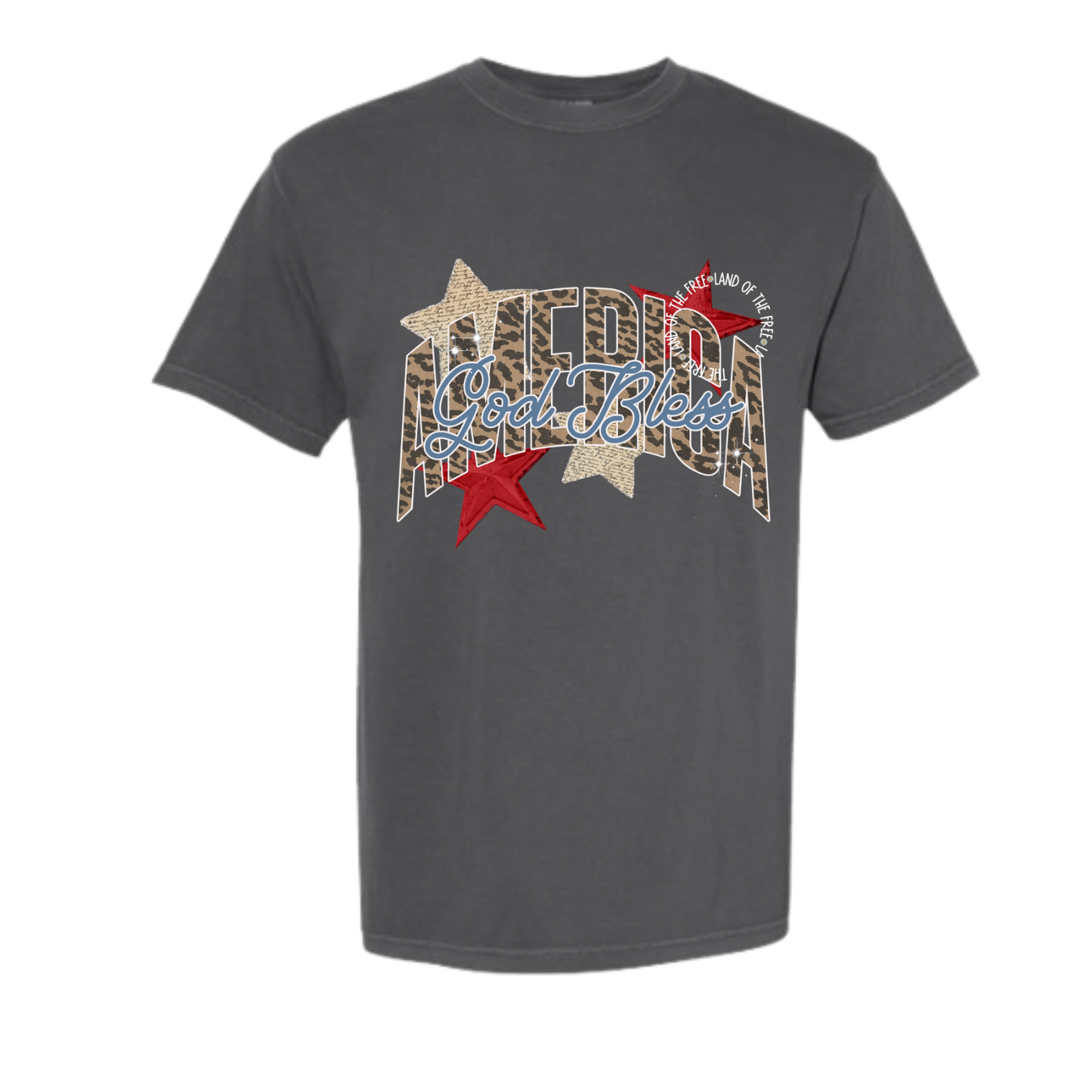 God Bless America Leopard Patriotic Tee