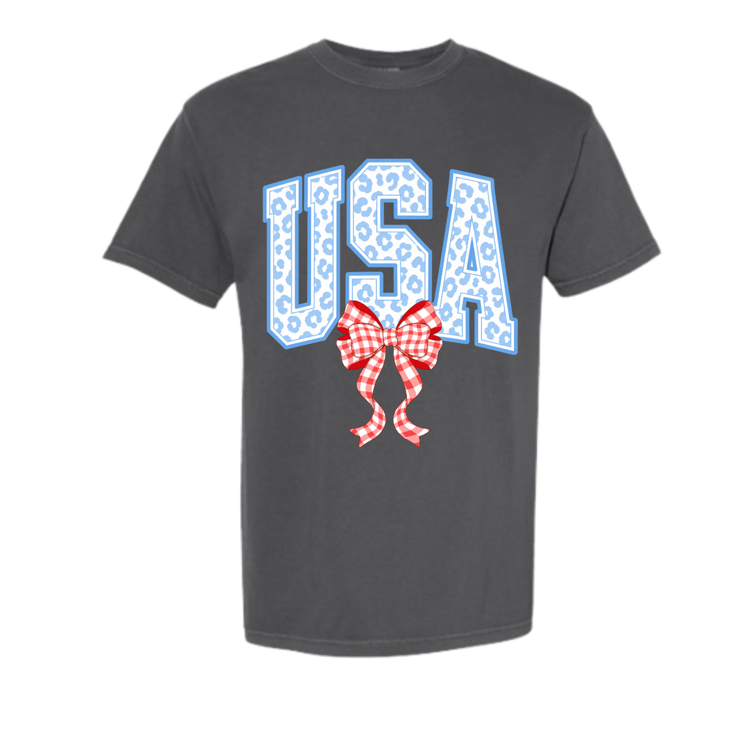USA Bow Patriotic Leopard Tee