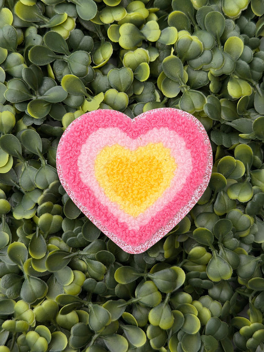 Cotton Candy Heart Chenille Patch