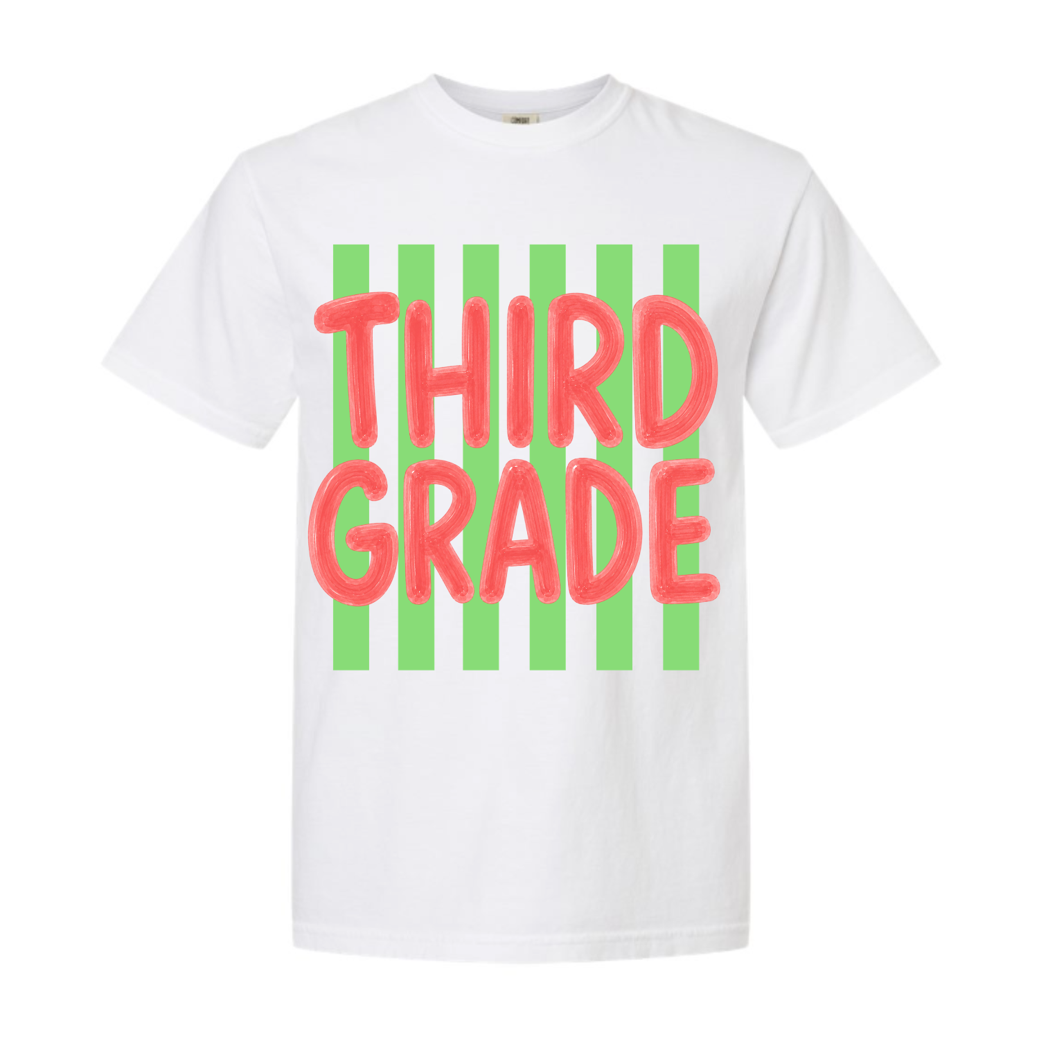 Third Grade balloon letter Comfort Colors tee