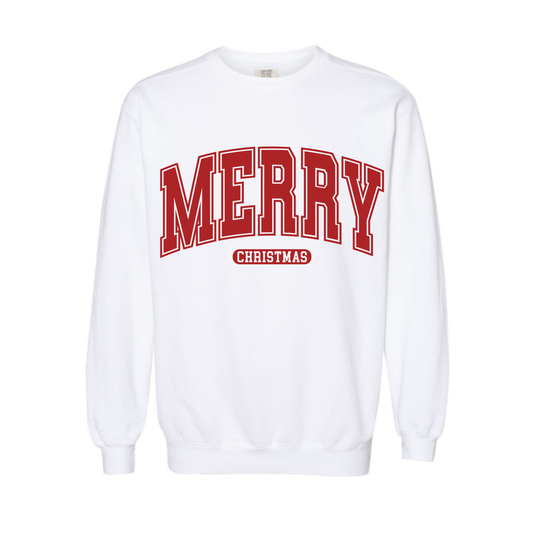 Red Merry White Comfort Colors® Crewneck