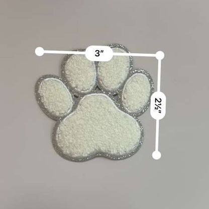 Classic White Paw Print Patch
