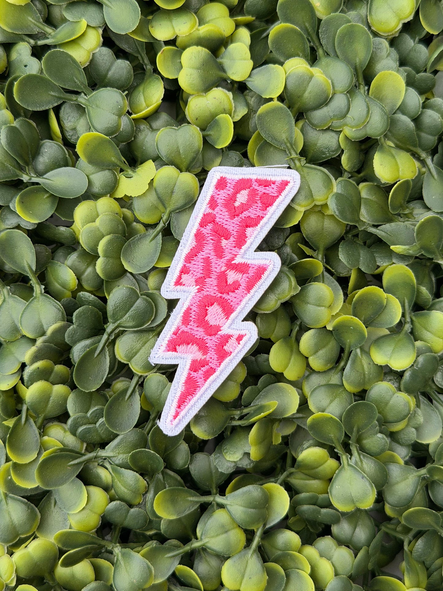 Pink Leopard Lightning Bolt Patch