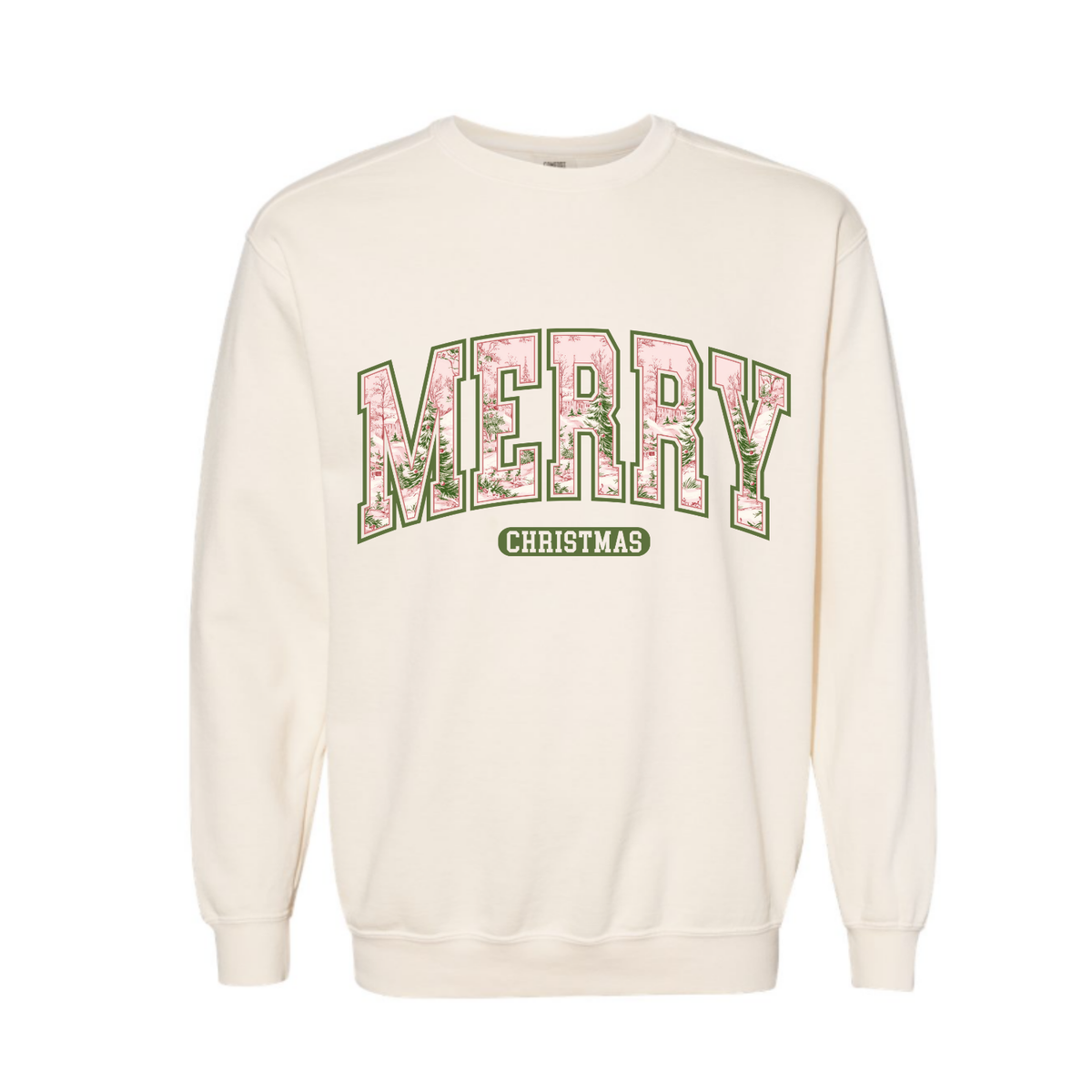 Merry Green and Pink Comfort Colors® Crewneck
