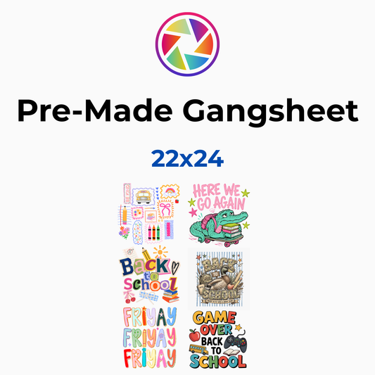 Back to School DTF Gang Sheet Bundle - 22x24 Gangsheet