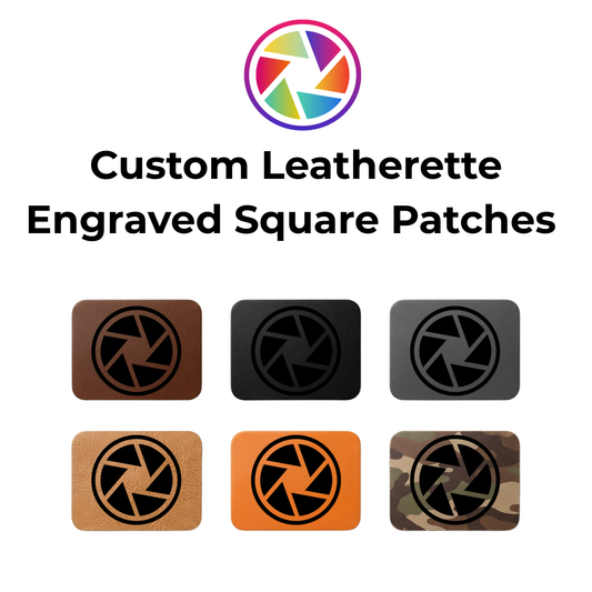 Custom Square Leatherette Engraved Patches (Pack of 5)