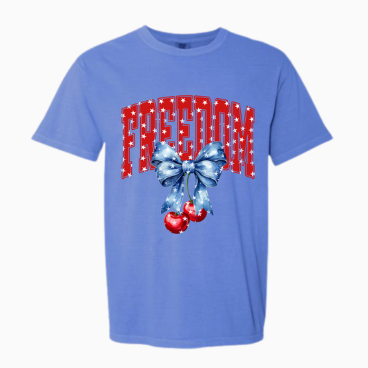 Freedom Bow & Cherries Patriotic Tee