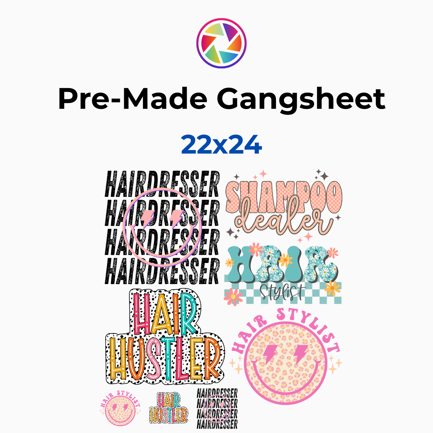 Hair Dresser Pre-Made Gangsheet