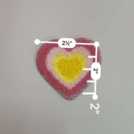 Cotton Candy Heart Chenille Patch