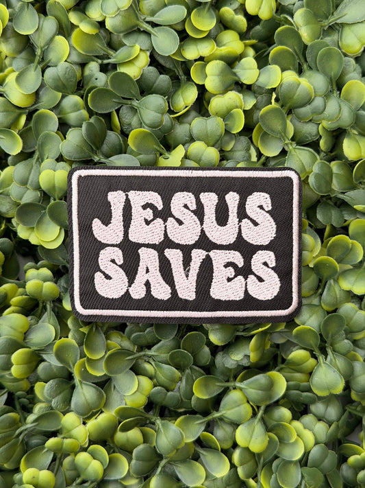 Jesus Saves Retro Patch