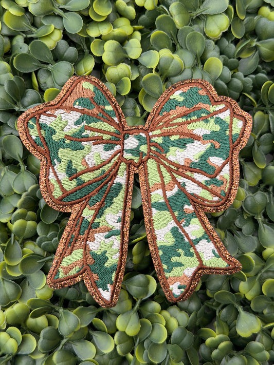 Camo Coquette Bow Patch