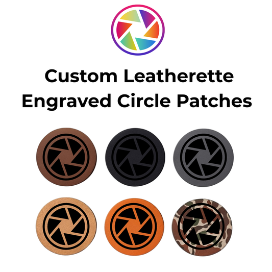 Custom Leatherette Engraved Patches (Circle)