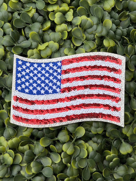Sequin American Flag Patch