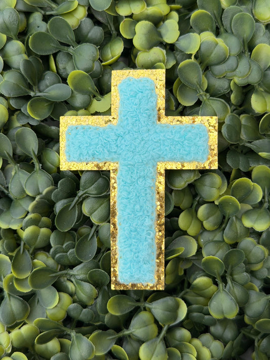 Sky Blue Teddy Cross Patch