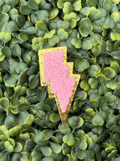 Blush Teddy Lightning Bolt Patch