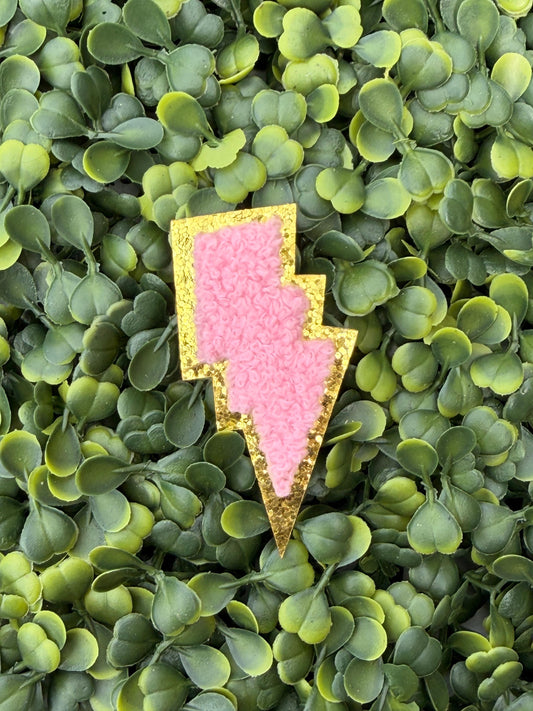Blush Teddy Lightning Bolt Patch