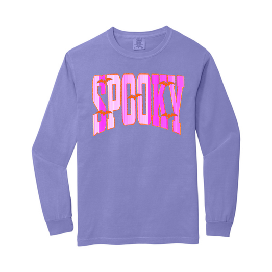 Neon Pink Spooky Comfort Colors® Longsleeve