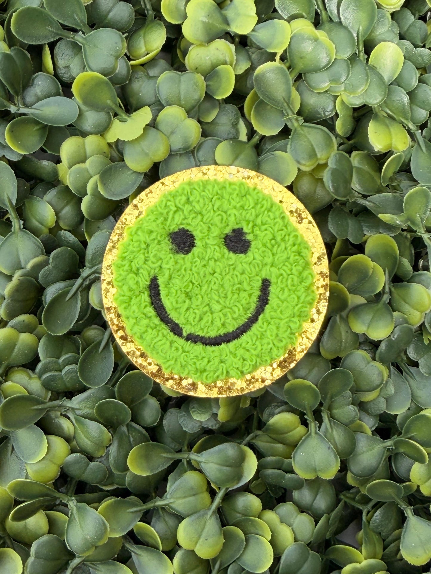 Electric Lime Teddy Smiley Patch