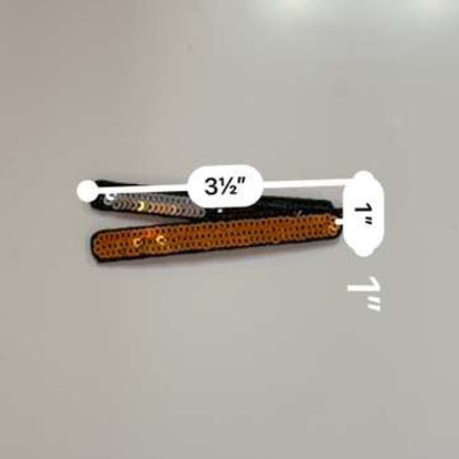Black & Orange Sequin Flat Iron Patch