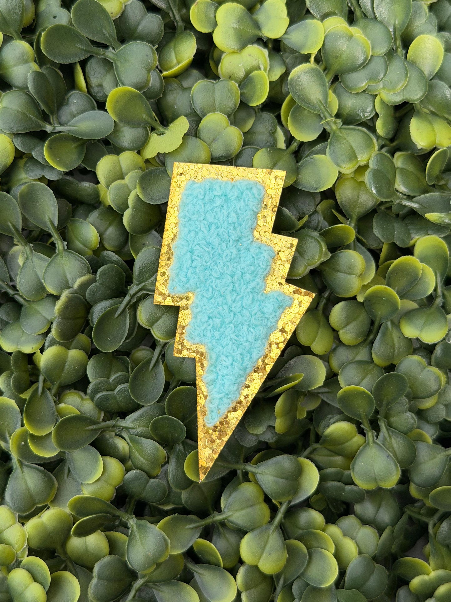 Frost Blue Teddy Lightning Bolt Patch