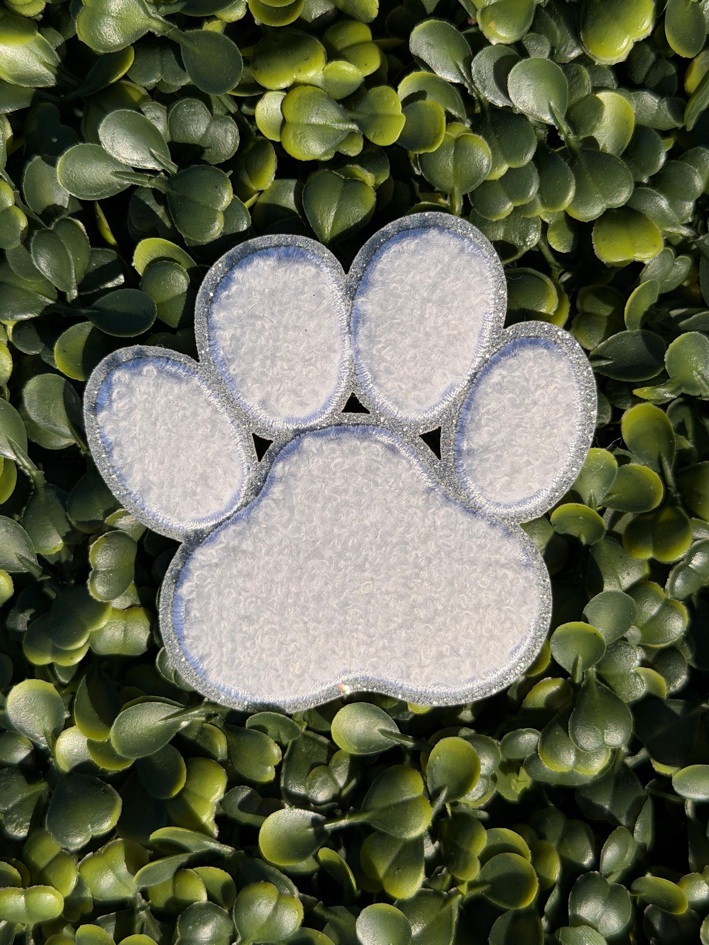 Classic White Paw Print Patch