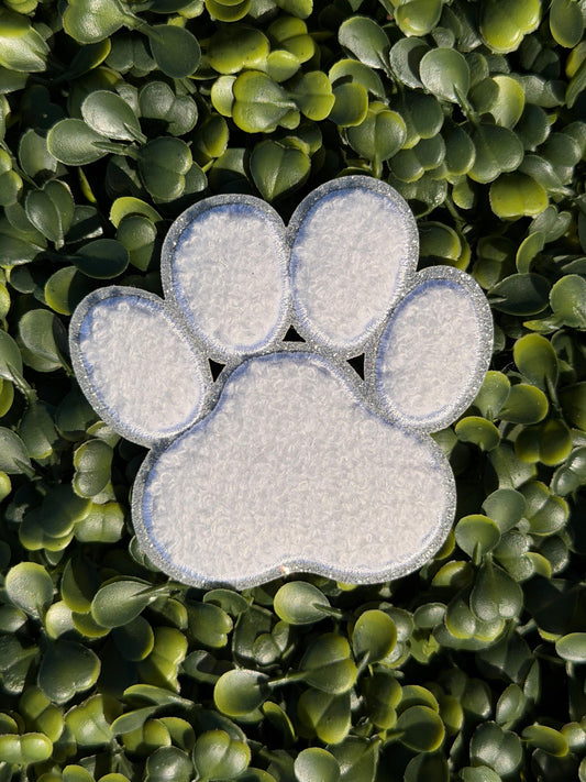 Classic White Paw Print Patch
