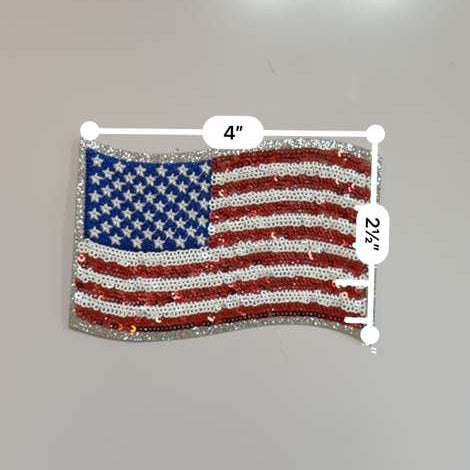 Sequin American Flag Patch