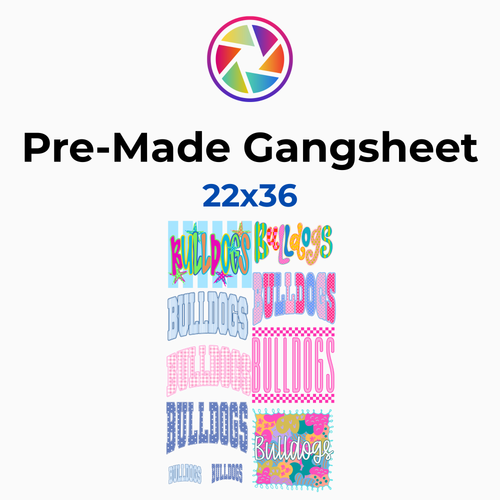 Bulldogs Retro School Spirit DTF Gang Sheet Bundle - 22x36