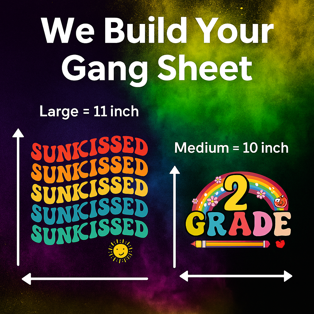 DTF Upload by Shirt Size