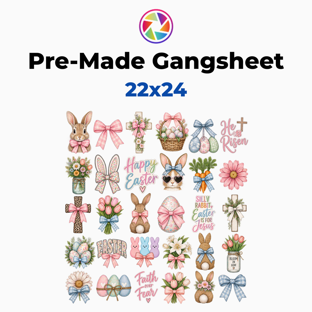 Easter Bows Front Left Chest 22x24