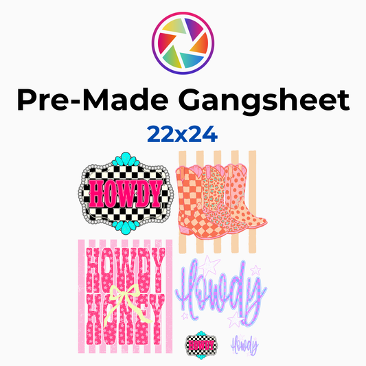 Howdy Western Coquette Collection Premade Gang Sheet 22x24