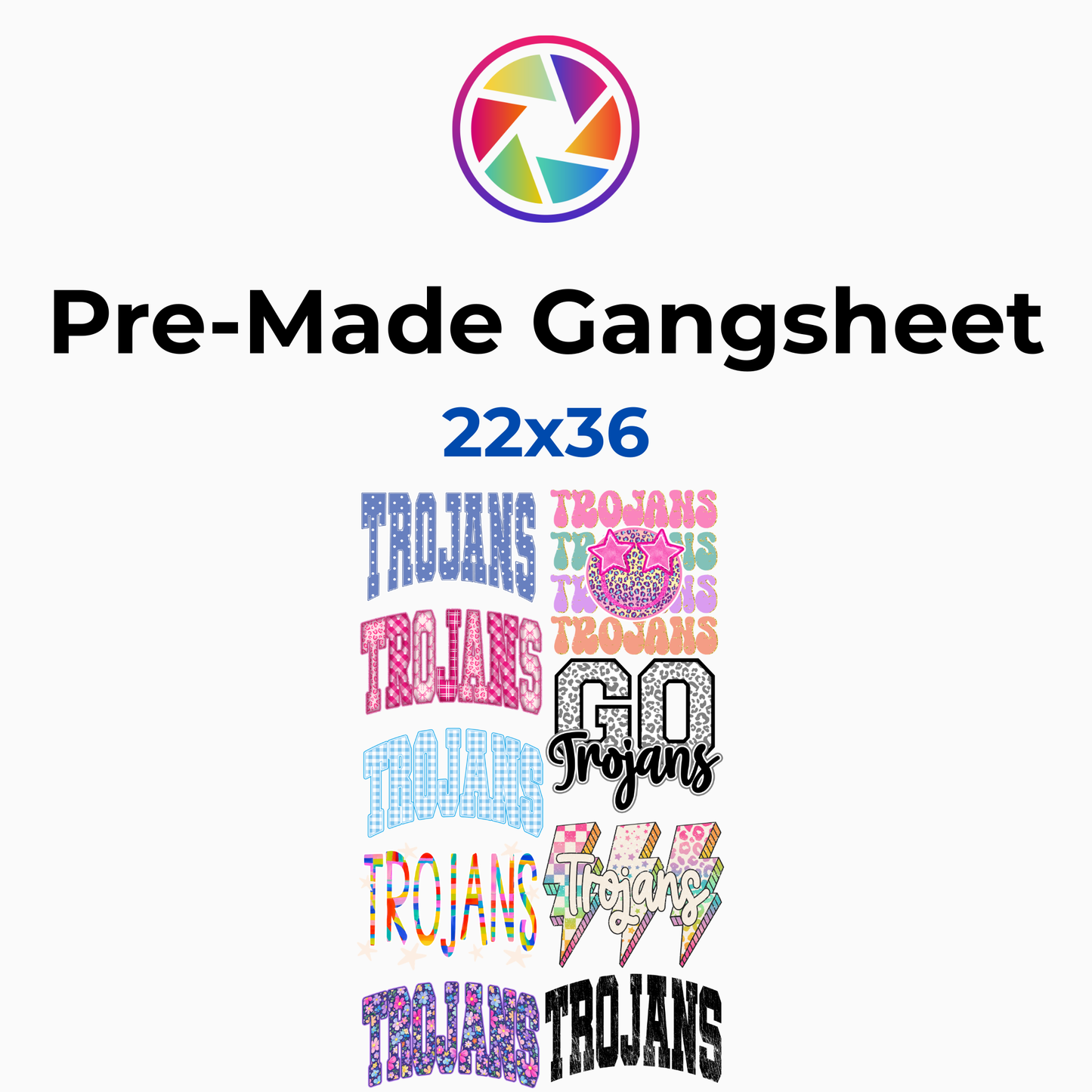 Trojans School Spirit DTF Gang Sheet Bundle Vol. 2 - 22x36