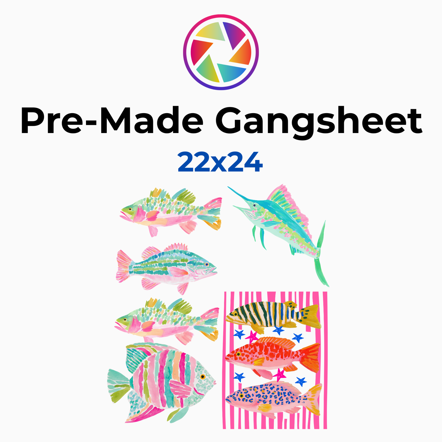 Tropical Fish Collection Vol. 2 Premade Gang Sheet 22x24