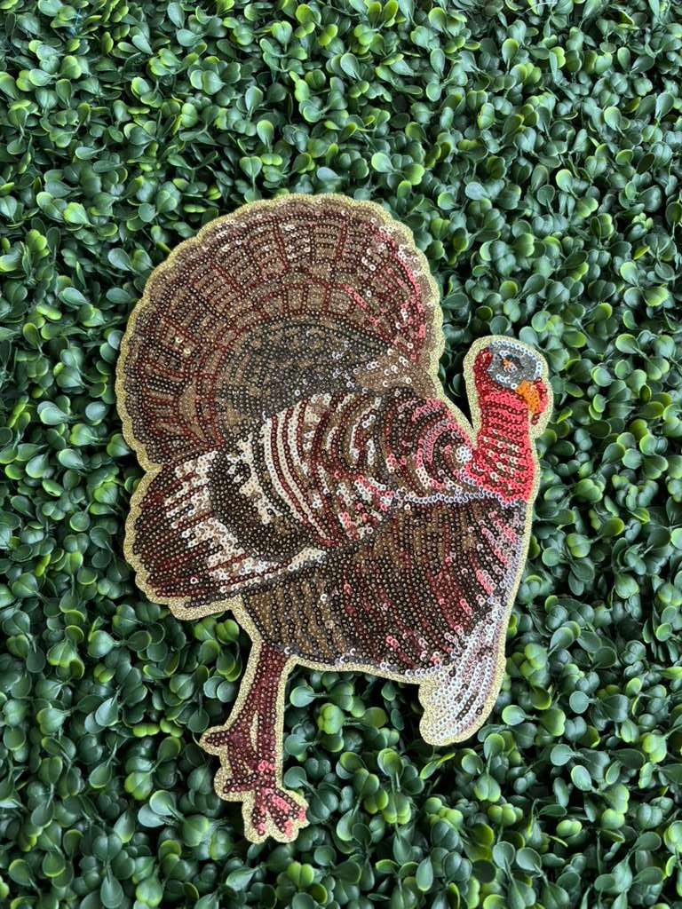 Turkey Full Front Sequin Chenille Patch
