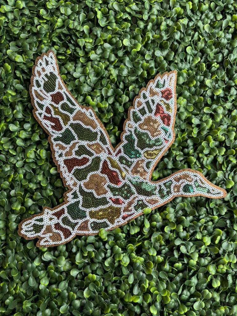 Flying Duck Full Front Sequin Chenille Patch