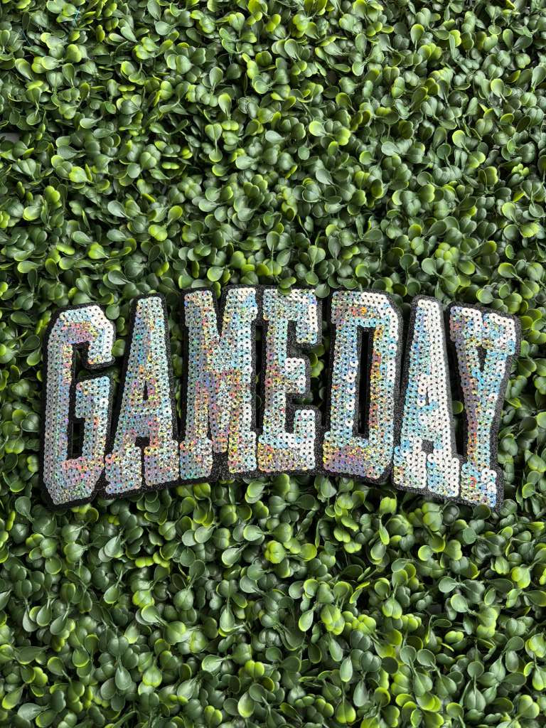 GAME ON Full Front Sequin Chenille Patch