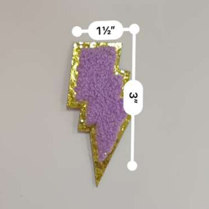 Lavender Pop Teddy Lightning Bolt Patch