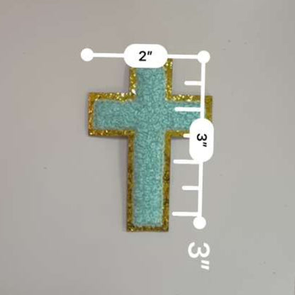 Sky Blue Teddy Cross Patch