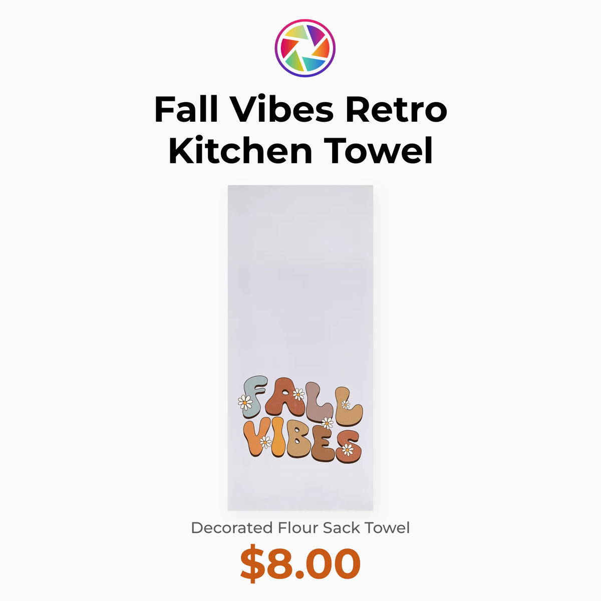 Fall Vibes Retro Kitchen Towel